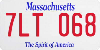 MA license plate 7LT068