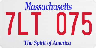 MA license plate 7LT075