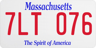 MA license plate 7LT076