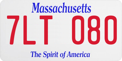 MA license plate 7LT080