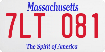 MA license plate 7LT081