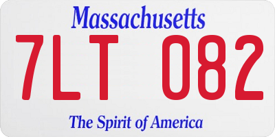 MA license plate 7LT082