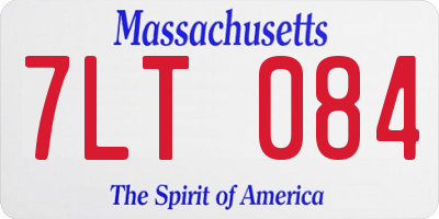 MA license plate 7LT084