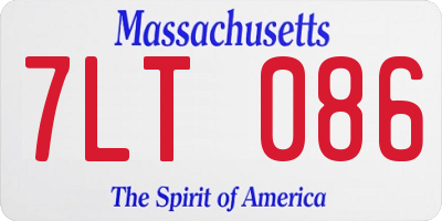 MA license plate 7LT086