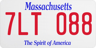 MA license plate 7LT088