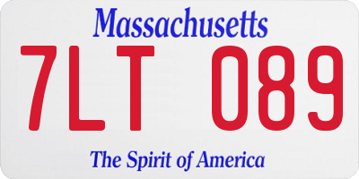 MA license plate 7LT089