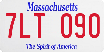 MA license plate 7LT090