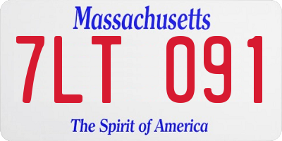 MA license plate 7LT091