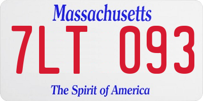 MA license plate 7LT093