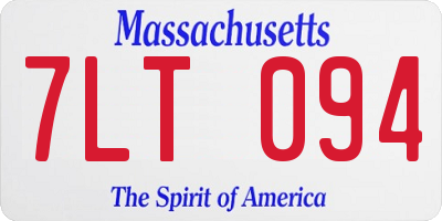 MA license plate 7LT094