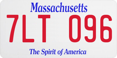 MA license plate 7LT096