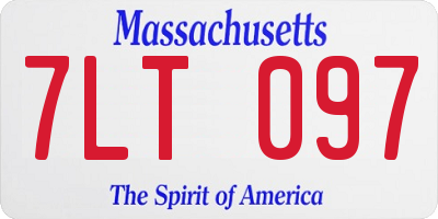 MA license plate 7LT097