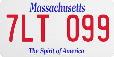 MA license plate 7LT099