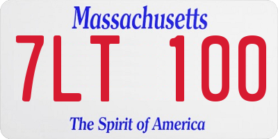 MA license plate 7LT100