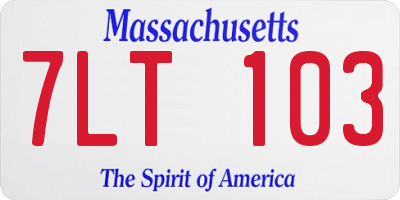 MA license plate 7LT103