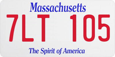 MA license plate 7LT105