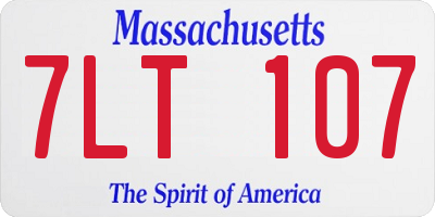MA license plate 7LT107