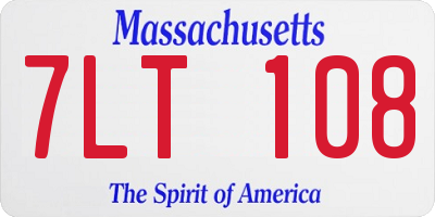 MA license plate 7LT108