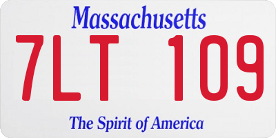 MA license plate 7LT109