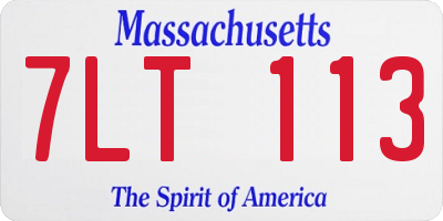 MA license plate 7LT113