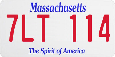 MA license plate 7LT114