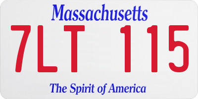 MA license plate 7LT115