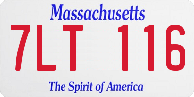 MA license plate 7LT116