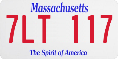 MA license plate 7LT117