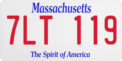 MA license plate 7LT119