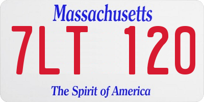 MA license plate 7LT120