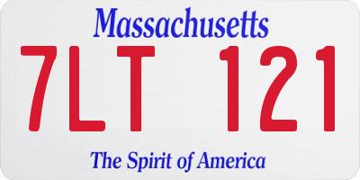 MA license plate 7LT121