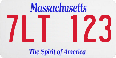 MA license plate 7LT123