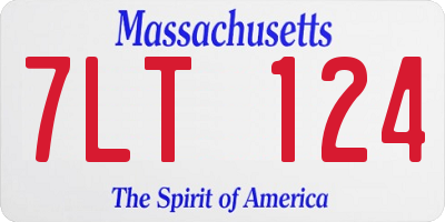MA license plate 7LT124