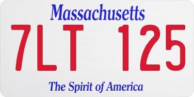 MA license plate 7LT125