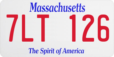 MA license plate 7LT126