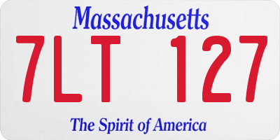 MA license plate 7LT127