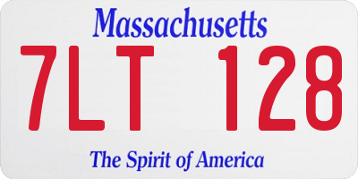 MA license plate 7LT128