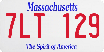 MA license plate 7LT129