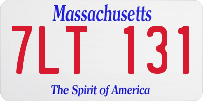MA license plate 7LT131