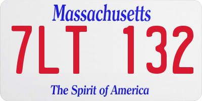 MA license plate 7LT132