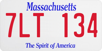 MA license plate 7LT134