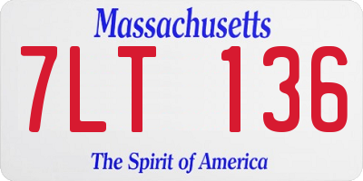 MA license plate 7LT136