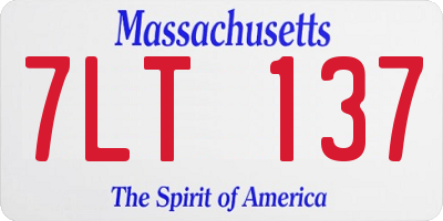 MA license plate 7LT137
