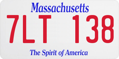 MA license plate 7LT138
