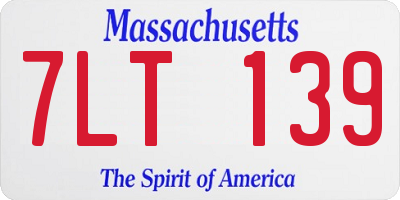 MA license plate 7LT139