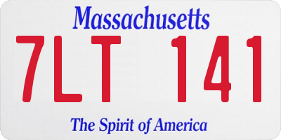 MA license plate 7LT141