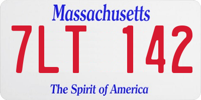 MA license plate 7LT142
