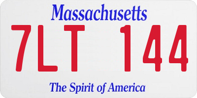 MA license plate 7LT144