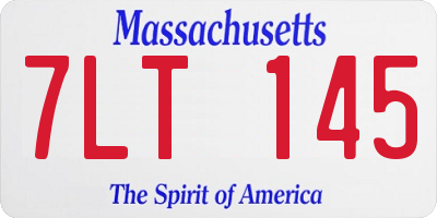MA license plate 7LT145