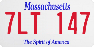 MA license plate 7LT147